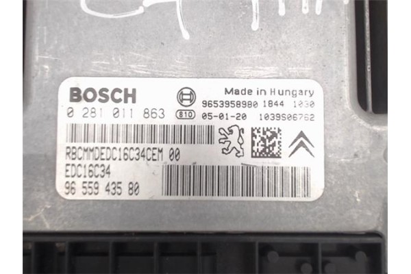 Recambio de centralita para citroen c4 coupe 1.6 cool referencia OEM IAM 9655943580/ 1039S06762 0281011863/EDC16C34 