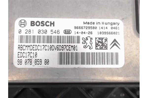 Recambio de centralita para peugeot 208 referencia OEM IAM 9807885980/1039S66021 0281030546/EDC17C10 
