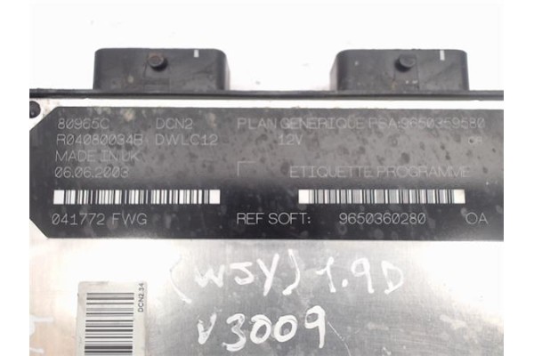 Recambio de centralita para citroen berlingo 1.9 d top combi referencia OEM IAM R04080034B/9650360280 9650359580/DWLC12 
