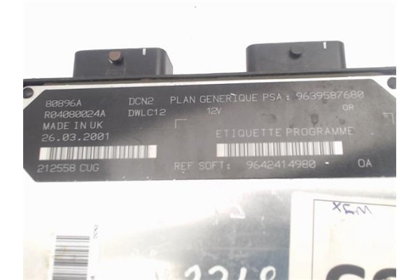 Recambio de centralita para citroen c 15 1.8 d referencia OEM IAM (9639587680) (9642414980) (R04080024A) (80896A) 