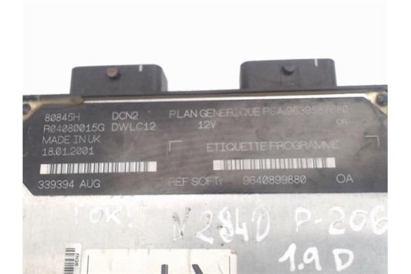 Recambio de centralita para peugeot 206 1.9 xr referencia OEM IAM (9640899880) (9639587680) (R04080015G) (DWLC12) 