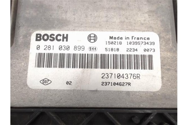 Recambio de centralita para renault kangoo i (f/kc0) 1.5 luxe privilege referencia OEM IAM 237104376R/237104627R 0281030899 