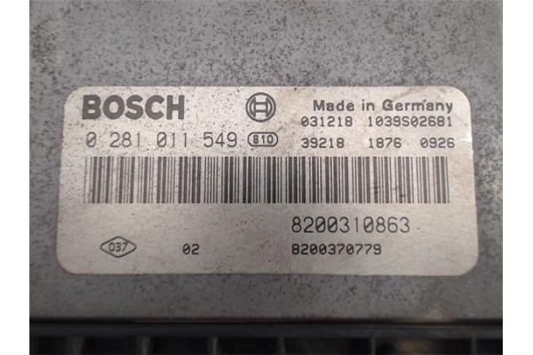 Recambio de centralita para renault scenic ii (jm) 1.9 emotion referencia OEM IAM 8200310863/8200370779 0281011549 