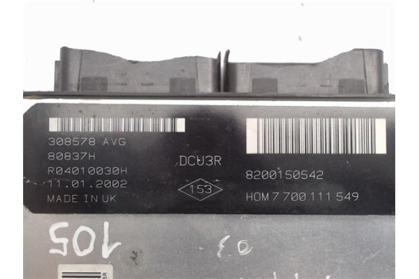 Recambio de centralita para renault kangoo 4x4 1.9 rapid referencia OEM IAM 8200150542/HOM 7700111549 R04010030H 