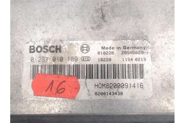 Recambio de centralita para renault scenic i (ja...) 1.9 dci authentique referencia OEM IAM 8200091416/8200143438 0281010189/28S