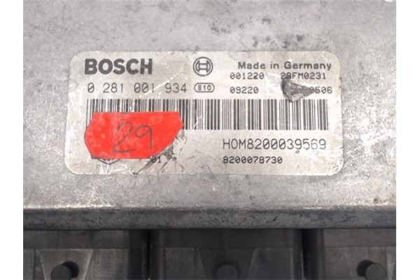 Recambio de centralita para renault scenic i (ja...) 1.9 dci dynamique referencia OEM IAM 8200039569/28FM0231 0281001934/8200078