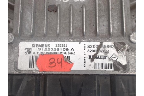 Recambio de centralita para renault scenic ii (jm) 1.5 authentique referencia OEM IAM (8200065863/S122326109A SID301/5122326109A