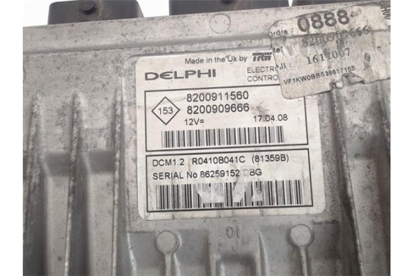 Recambio de centralita para renault kangoo i (f/kc0) 1.5 authentique referencia OEM IAM (8200911560)(8200909666)  