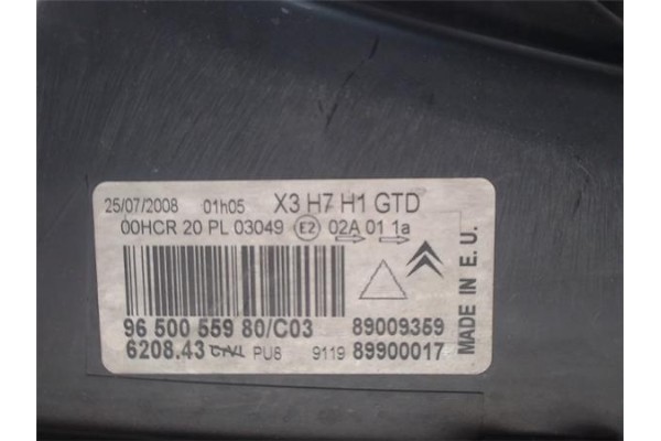 Recambio de faro delantero izquierdo para citroen c5 berlina referencia OEM IAM 89009359 89900017 