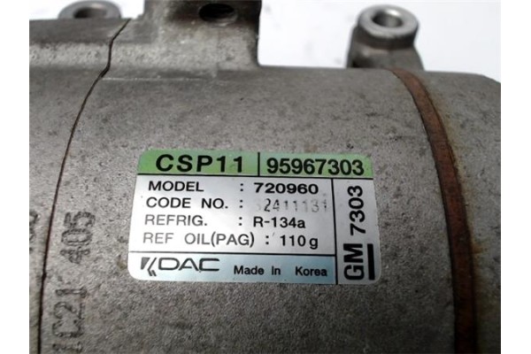 Recambio de compresor aire acond. para chevrolet spark 1.2 ls + referencia OEM IAM 95967303  96073851 , CHEVROLET