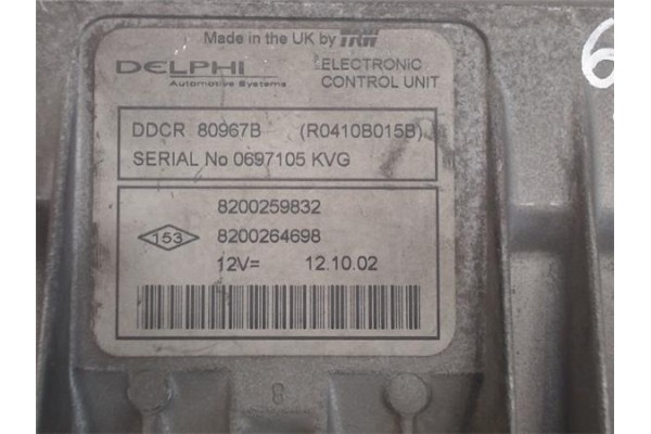 Recambio de centralita para renault megane ii berlina 5p 1.5 authentique referencia OEM IAM 8200259832/80967B 8200264698/R0410B0