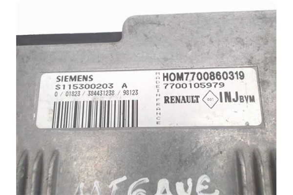 Recambio de centralita para renault megane i fase 2 classic (la...) 1.6 16v fairway referencia OEM IAM (7700860319) (7700105979)