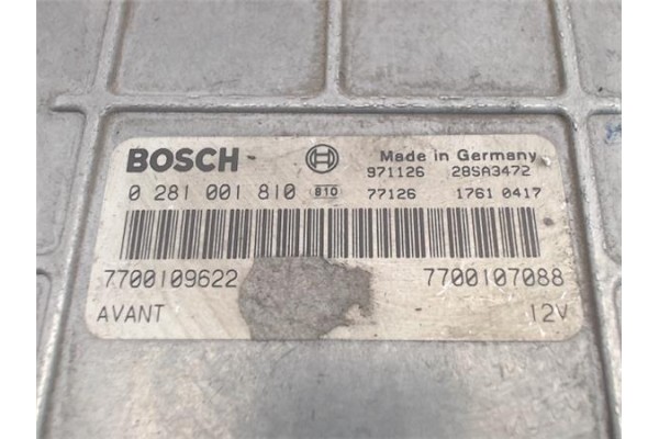 Recambio de centralita para renault megane i classic (la0) 1.9 dti rn (laon) referencia OEM IAM (7700109622) (7700107088) (02810