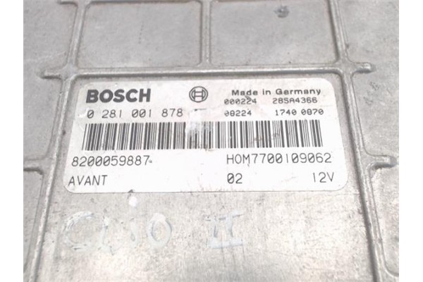 Recambio de centralita para renault clio ii fase i (b/cb0) 1.9 d rt referencia OEM IAM (8200059887) (7700109062) (0281001878) 