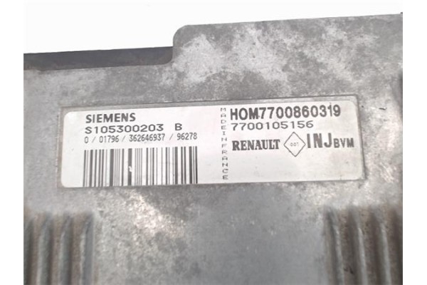 Recambio de centralita para renault megane i classic (la0) 1.6e rn referencia OEM IAM (7700860319) (7700105156) (S105300203B) 