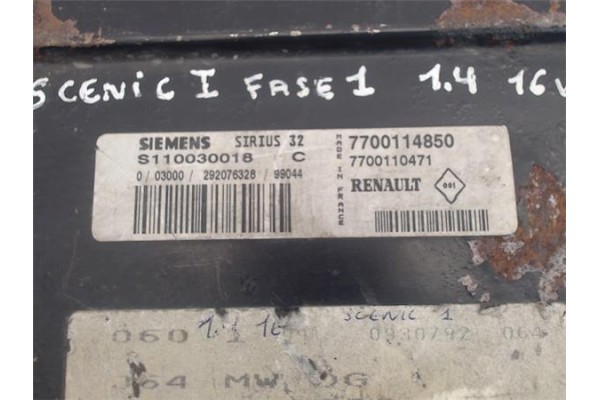 Recambio de centralita para renault scenic i (ja...) 1.4 16v expression referencia OEM IAM (7700114850) (7700110471) (S110030018