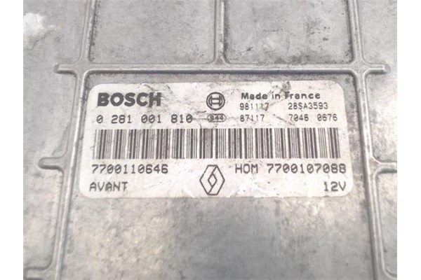 Recambio de centralita para renault megane i classic (la0) 1.9 dti alize referencia OEM IAM (7700110088) (0281001810) (HOM770010