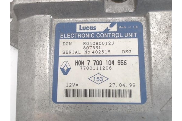 Recambio de centralita para renault kangoo i (f/kc0) 1.9 extreme 4x4 referencia OEM IAM (HOM 7700104956)(7700111206) (R04080012J