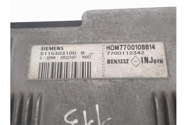 Recambio de centralita para renault clio ii fase i (b/cb0) 1.4 16v rxe b/c0l referencia OEM IAM (7700112342) (HOM 7700108814) (S
