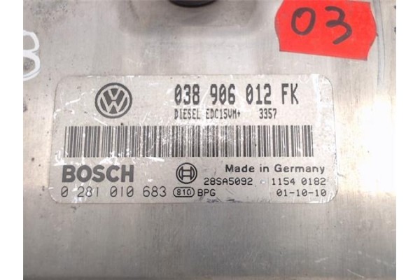 Recambio de centralita para seat leon (1m1) 1.9 sport 4x4 referencia OEM IAM (038906012FK) (0281010683) 