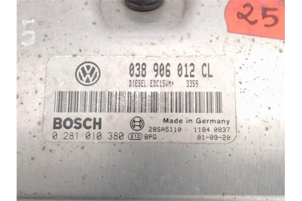 Recambio de centralita para skoda octavia berlina (1u2) 1.9 style referencia OEM IAM (038906012CL) (0281010380) 