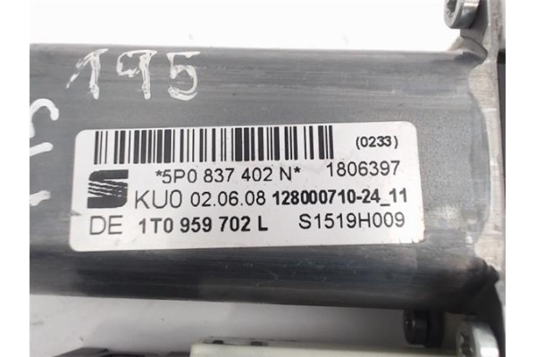 Recambio de motor elevalunas delantero derecho para seat altea (5p1) referencia OEM IAM 1K0959792P/1806397 1T0959702L/5P0837402N