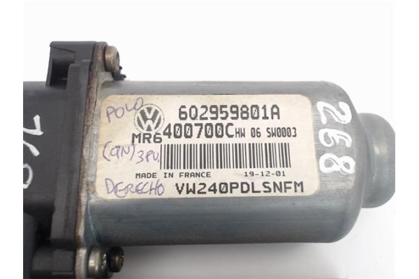 Recambio de motor elevalunas delantero derecho para volkswagen polo iv (9n1) referencia OEM IAM (6Q2959801A) (TEMIC 8104) 6Q2959