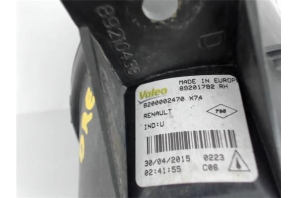 Recambio de faro antiniebla derecho para renault laguna ii (bg0) 1.6 16v (bg0a, bg0l) referencia OEM IAM 8200002470  261508992A 