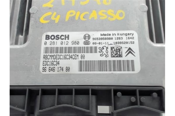 Recambio de centralita para citroen c4 picasso 1.6 hdi referencia OEM IAM 9664617480 0281012980 