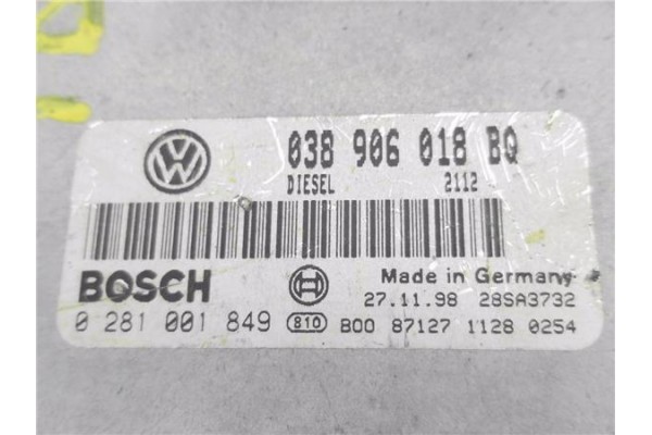 Recambio de centralita para skoda octavia berlina (1u2) 1.9 tdi slx (81kw) referencia OEM IAM 038906018BQ 0281001849 