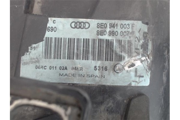 Recambio de faro delantero izquierdo para audi a4 berlina (8e) 1.9 tdi (96kw) referencia OEM IAM 8E0941003F  