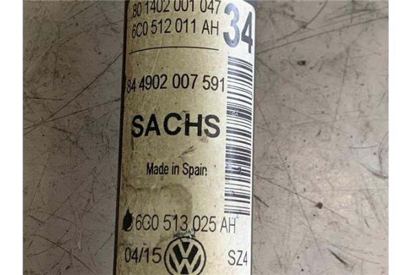 Recambio de amortiguador trasero izquierdo para volkswagen polo v (6c1) 1.2 advance bmt referencia OEM IAM 6C0513025AH VW26HZF11