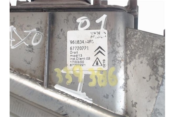 Recambio de faro antiniebla derecho para citroen saxo referencia OEM IAM 9618343480 67720221 