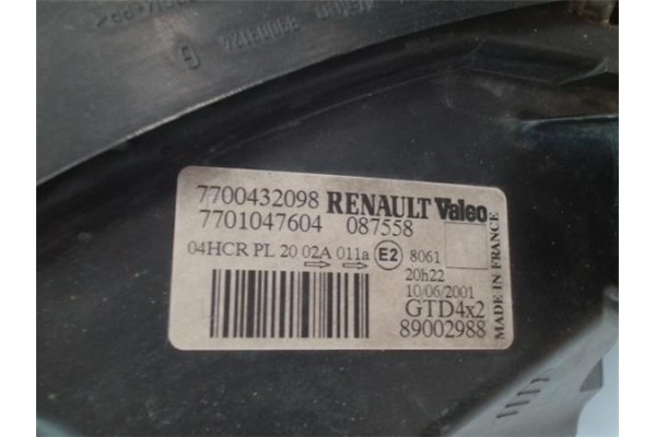 Recambio de faro delantero izquierdo para renault scenic i (ja...) 1.6 16v (ja0b, ja04, ja11) referencia OEM IAM 7700432098 7701