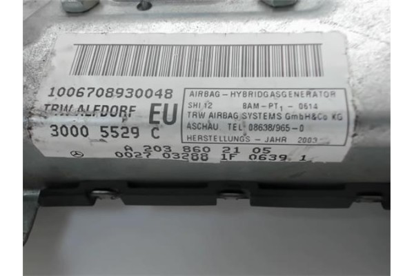 Recambio de airbag lateral delantero izquierdo para mercedes-benz clase c (bm 203) sportcoupe referencia OEM IAM A2038602105 300