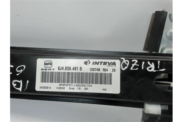 Recambio de mecanismo elevalunas trasero izquierdo para seat ibiza berlina (6j5) referencia OEM IAM 6J4839461B  6J4839461A , SEA