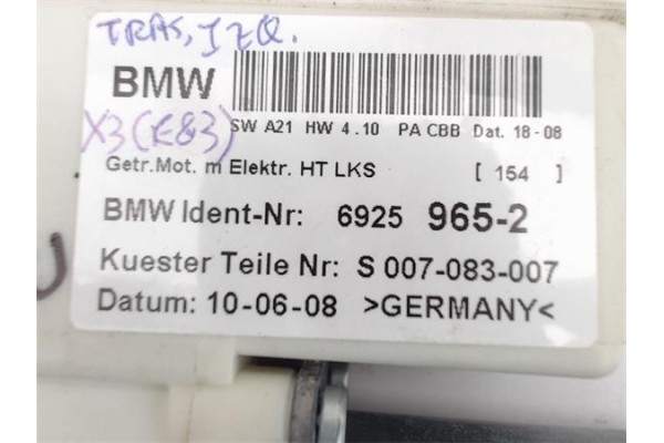 Recambio de motor elevalunas trasero izquierdo para bmw serie x3 (e83) referencia OEM IAM S007083007  