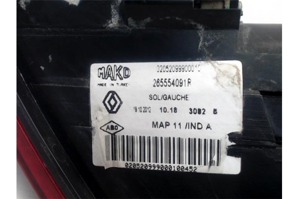 Recambio de piloto trasero izquierdo para renault clio iv 1.5 limited referencia OEM IAM 265554091R  