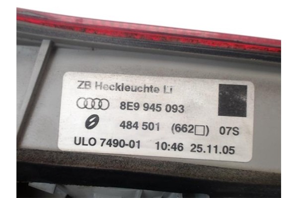 Recambio de piloto interior izquierdo para audi a4 avant (8e) 2.0 tdi 16v referencia OEM IAM 8E9945093A  