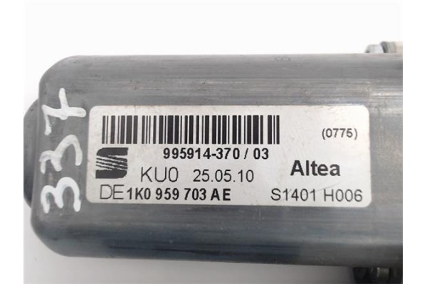 Recambio de motor elevalunas trasero izquierdo para seat altea (5p1) referencia OEM IAM 1K0959703AE (995914-370) (973624-107) 
