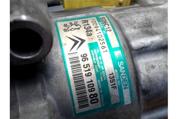 Recambio de compresor aire acond. para citroen c4 berlina 1.6 16v referencia OEM IAM 9651910980 SD6C12 1351F 6453WL , PEUGEOT | 
