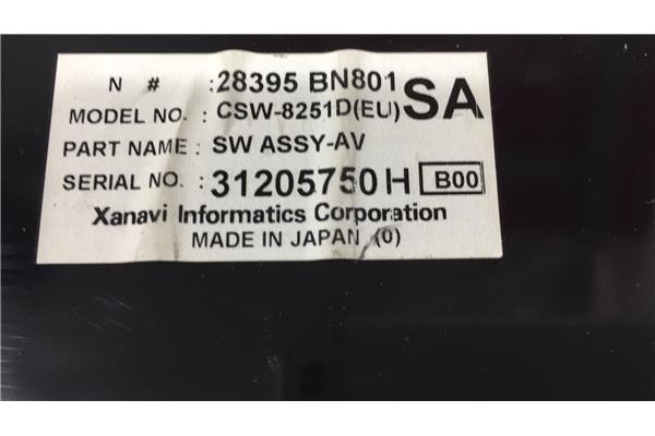 Recambio de mandos climatizador para nissan almera (n16/e) 1.5 acenta referencia OEM IAM 28395BN801 31205750H 