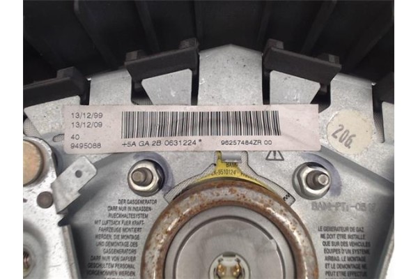 Recambio de airbag volante para peugeot 206 referencia OEM IAM 96257484ZR 5AGA2B 0631224  Recambio de airbag volante para peugeot 206 referencia OEM IAM 96257484ZR 5AGA2B 0631224