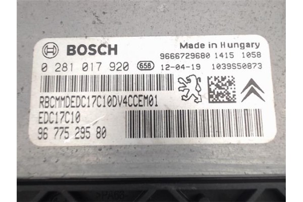 Recambio de centralita para peugeot 208 1.4 active referencia OEM IAM 0281017920  