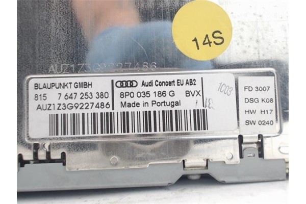 Recambio de radio / cd para audi a3 (8p1) referencia OEM IAM (AUZ1Z3G922486)(8P0035186G) 7647253380 