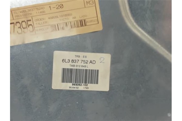 Recambio de elevalunas electrico delantero derecho para seat ibiza (6l1) referencia OEM IAM 6L3837752  