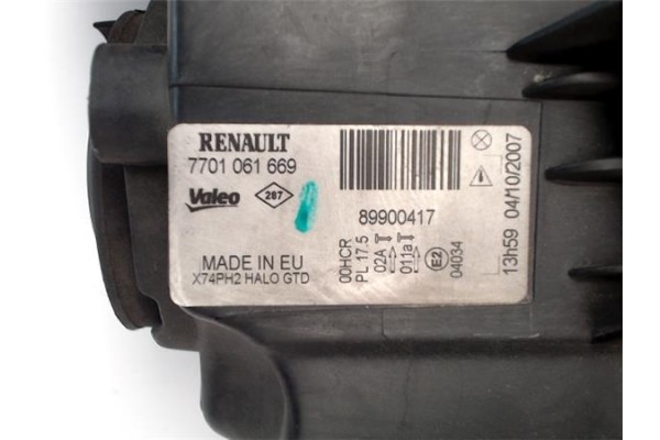 Recambio de faro delantero izquierdo para renault laguna ii (bg0) referencia OEM IAM 7701061669 89900417 1Z1941018Q , RENAULT