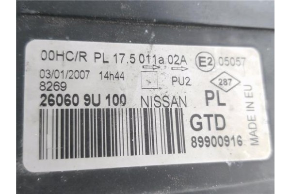 Recambio de faro delantero izquierdo para nissan note (e11e) 1.5 dci referencia OEM IAM 260609U100 89900916 