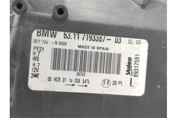 Recambio de faro delantero izquierdo para bmw serie 1 berlina (e81/e87) 118d referencia OEM IAM 63117193388  