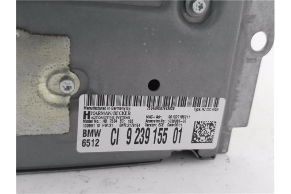 Recambio de radio / cd para bmw serie 5 berlina (f10) 2.0 520d referencia OEM IAM CI923915501  
